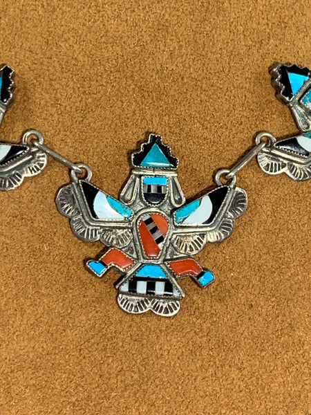 Vintage Knife Wing Zuni Necklace by Lambert Homer