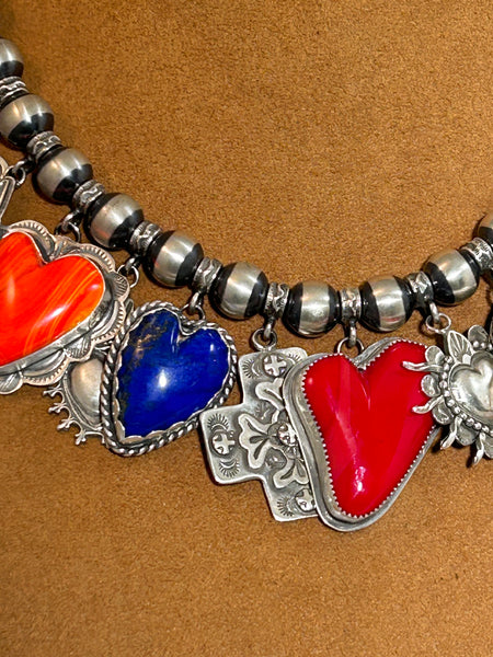 Heart, Flower, Cross and Charm Necklace by Gregory Segura