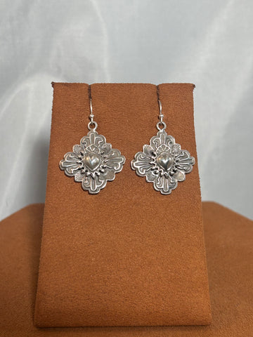 Truchas and Taos Cross Earrings by Gregory Segura
