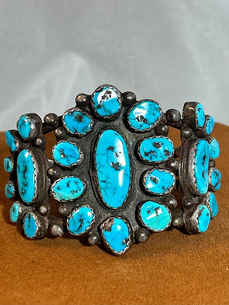 Vintage Sleeping Beauty Cluster Cuff (circa 1950s)