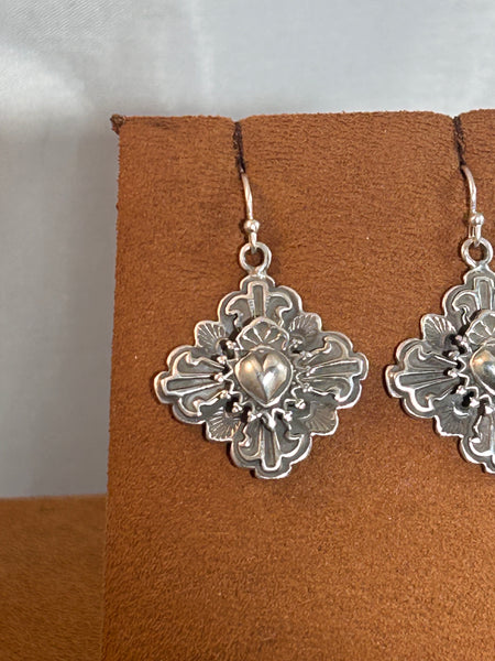 Truchas and Taos Cross Earrings by Gregory Segura