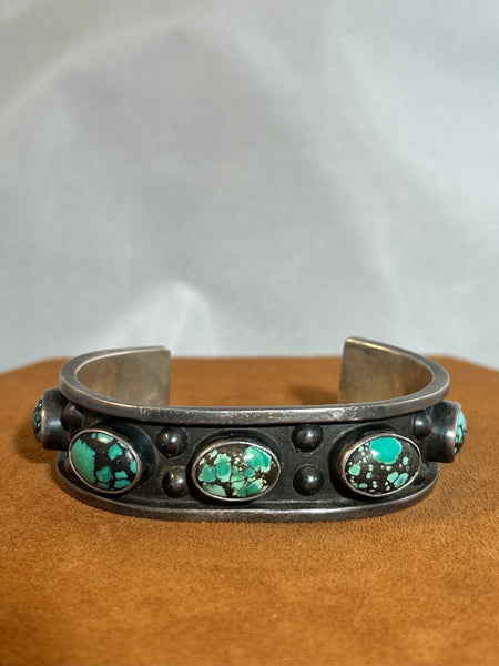 Vintage Green Turquoise Cuff (Circa 1960s)