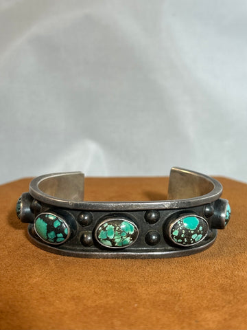 Vintage Green Turquoise Cuff (Circa 1950s)