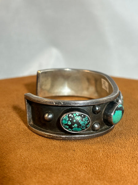 Vintage Green Turquoise Cuff (Circa 1960s)