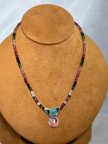 Watermelon Tourmaline Necklace by Burch Driver