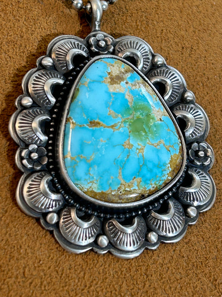 Scalloped Sonoran Turquoise Pendant by Keri Muniz