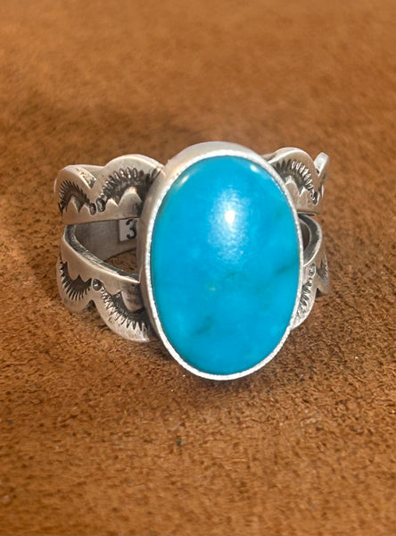 Split Shank Turquoise Ring By Keri Muniz