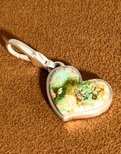Cerrillos Turquoise Heart Pendant by Gloria Sawin and John Hull