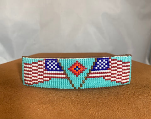 Patriot Hand Beaded Barrette by Pamela Chappell (Copy)