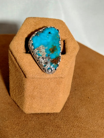 Natural Blue Kingman Turquoise Ring