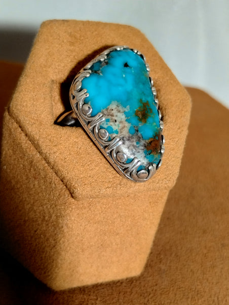 Natural Blue Kingman Turquoise Ring