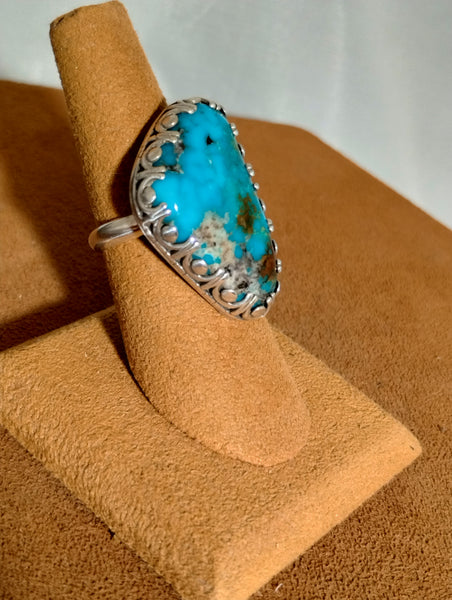 Natural Blue Kingman Turquoise Ring