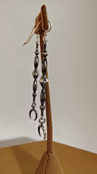 Navajo Pearl & Naja Dangle Earrings | Artist Gloria | Southwestern Elegance