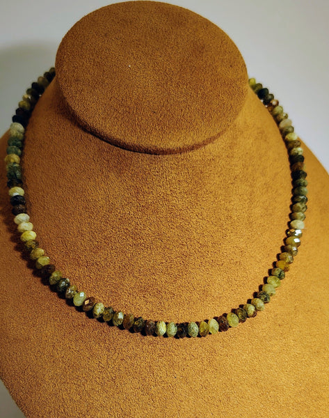 Green Garnet Beaded Necklace | Artist Gloria | Southwestern Elegance ✨