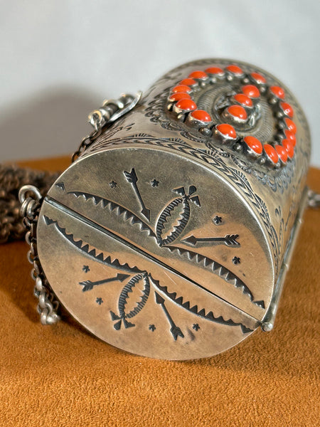 Intricately Stamped Coral Purse by Sunshine Reeves