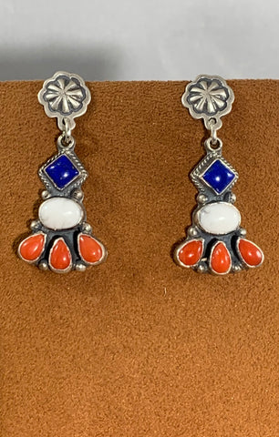 Red, White and Blue Earrings by Don Lucas