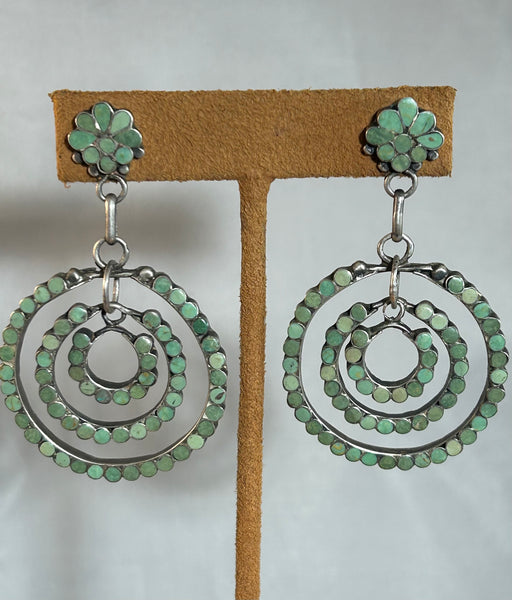 Vintage Green Kingman Earrings by Frank Dishta