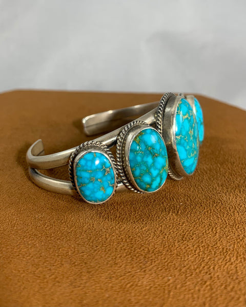 Five Stone Turquoise Cuff by Don Lucas