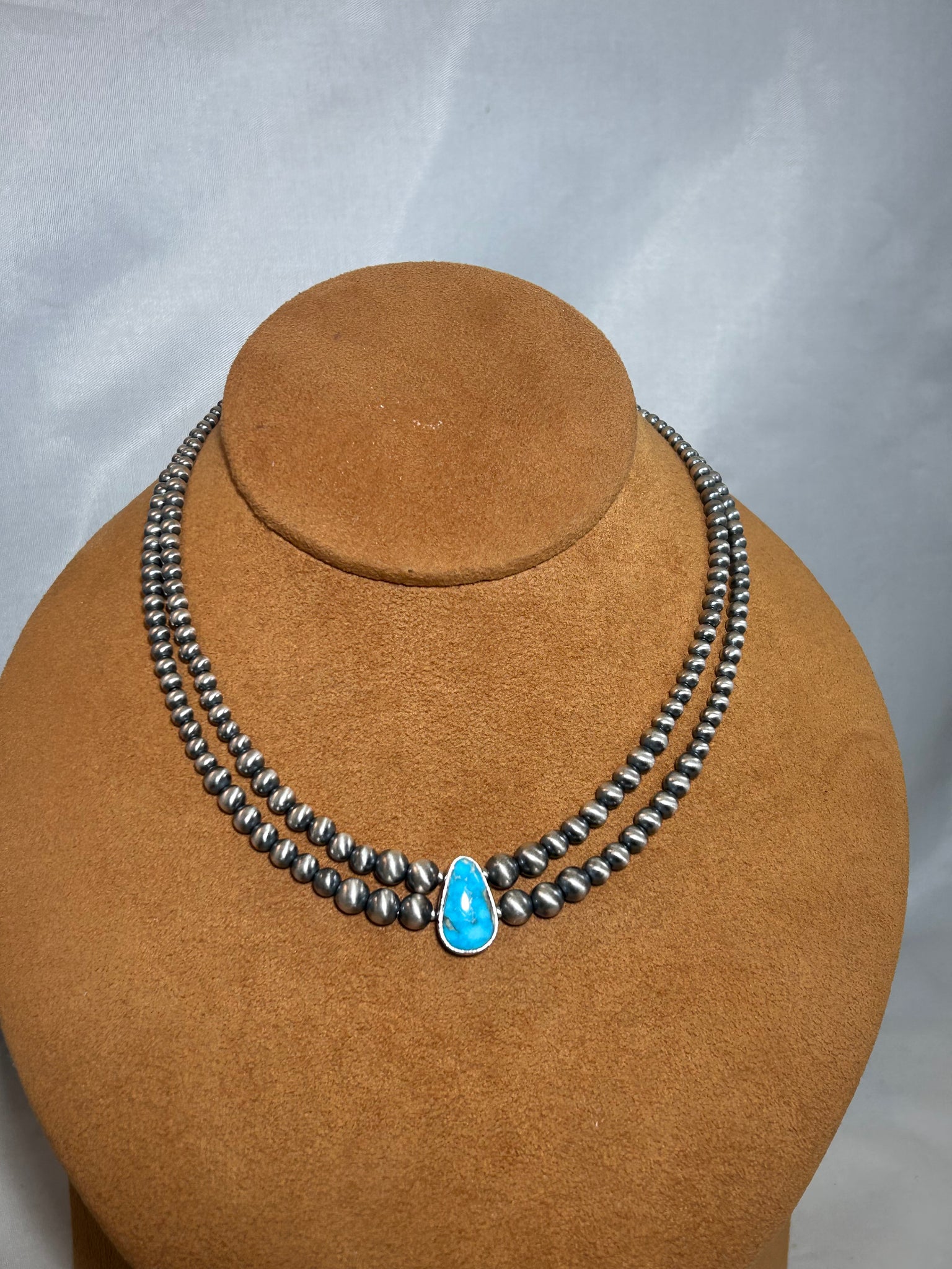 Mini-Cleopatra with Kingman Turquoise Teardrop by Kevin Randall Studios
