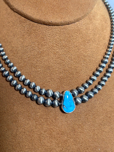 Mini-Cleopatra with Kingman Turquoise Teardrop by Kevin Randall Studios