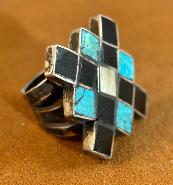 Checkered Mosaic Ring by Jock Favour