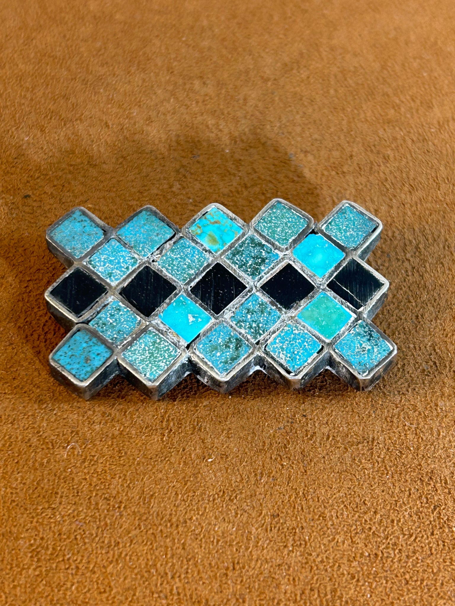 Checkered Mosaic Pin by Jock Favour