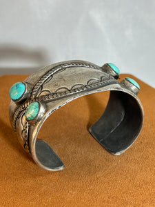 Wide Four Stone Stamped Cuff by Jock Favour