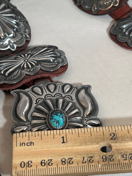 1960’s Sterling Silver Concho Belt