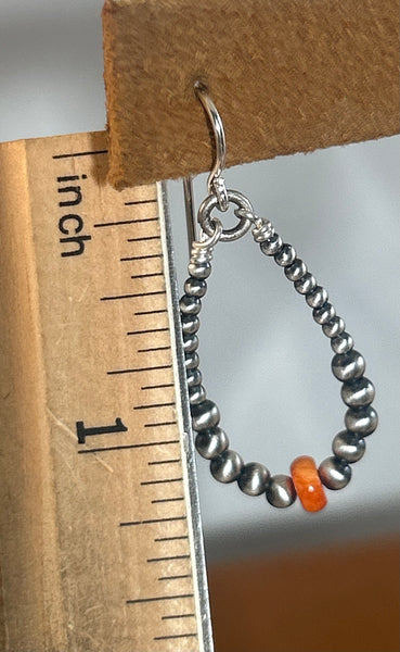 Small Teardrop Bead with Spiny Oyster Earrings by Kevin Randall Studios