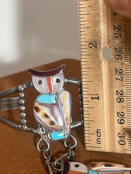 Vintage Owl Connected Chain and Ring (Circa 1960s)