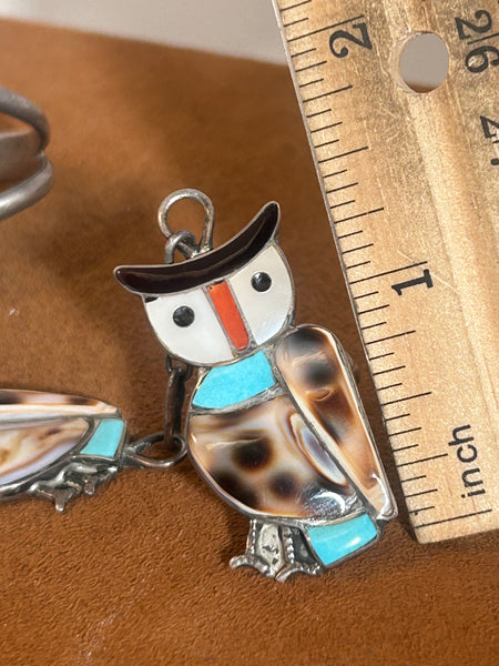 Vintage Owl Connected Chain and Ring (Circa 1960s)