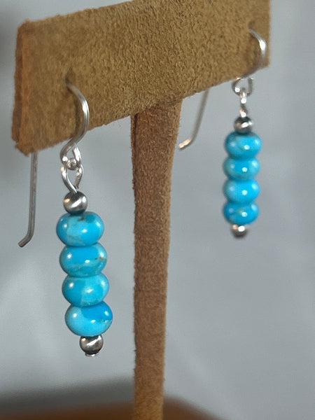 Five Turquoise Bead Earrings by Kevin Randall Studios
