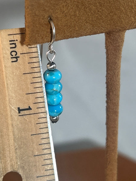 Five Turquoise Bead Earrings by Kevin Randall Studios
