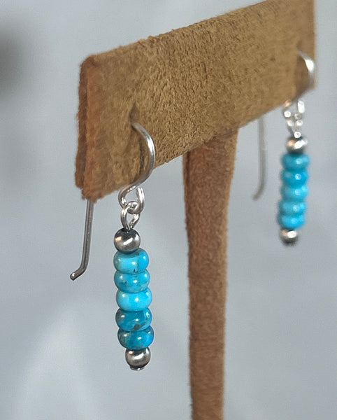 Five Mini Turquoise Bead Earrings by Kevin Randall Studios (Copy)