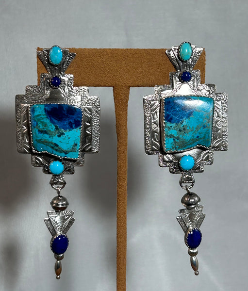 Blue New Mexico Sky Earrings by Teresa Archibeque