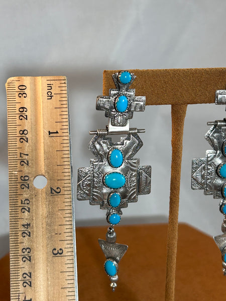Turquoise and Sterling Silver Earrings by Teresa Archibeque