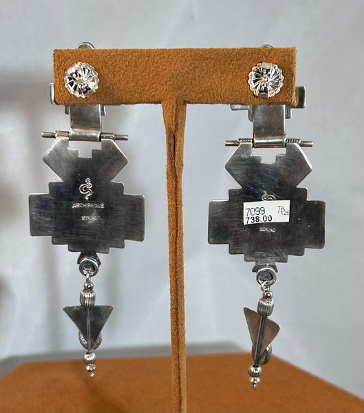 Turquoise and Sterling Silver Earrings by Teresa Archibeque