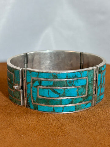 Vintage Mexican Inlay Bracelet (circa 1970s)