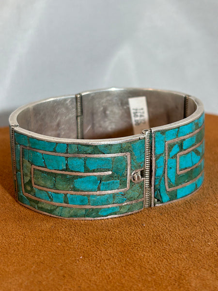 Vintage Mexican Inlay Bracelet (circa 1970s)