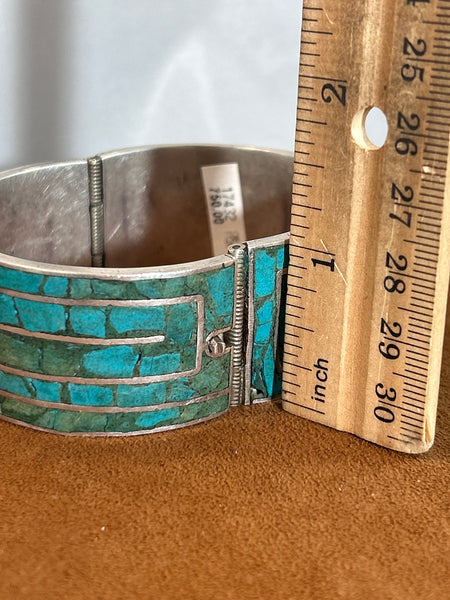 Vintage Mexican Inlay Bracelet (circa 1970s)