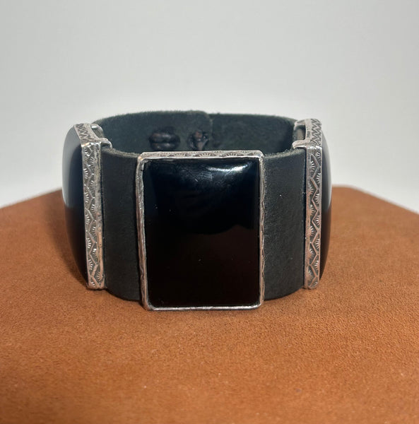 Wide Onyx Bracelet by Rick Montaño
