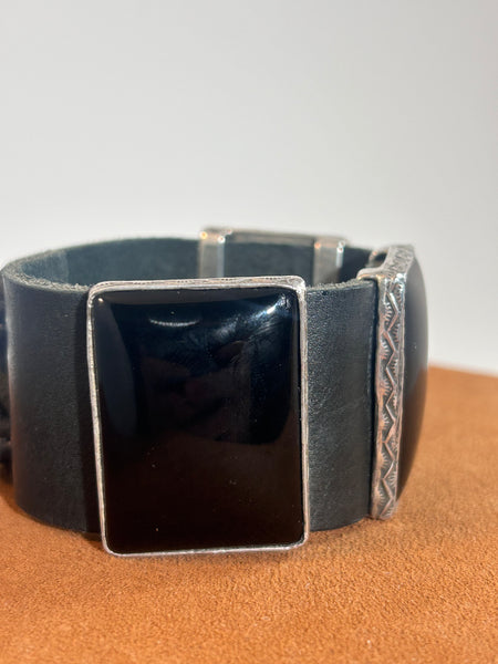 Wide Onyx Bracelet by Rick Montaño