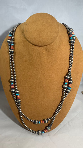 70 inch Navajo Bead Necklace by First American Traders