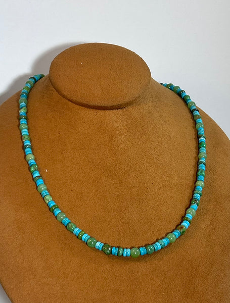22 1/2" Blue and Green Turquoise Necklace by Don Lucas