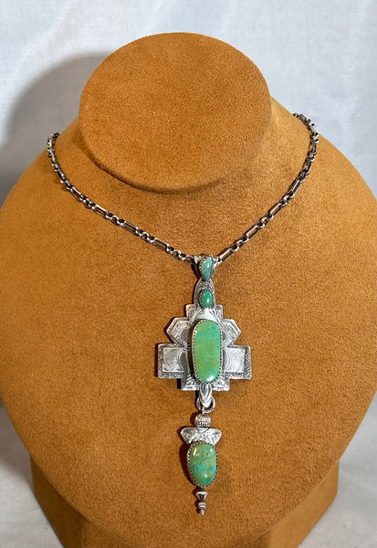 Green Turquoise Necklace by Teresa Archibeque