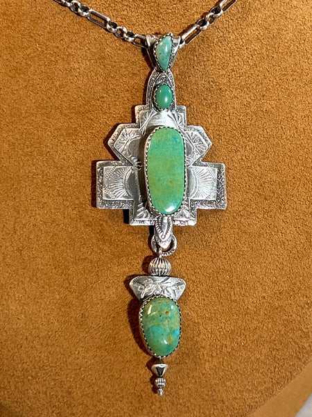 Green Turquoise Necklace by Teresa Archibeque