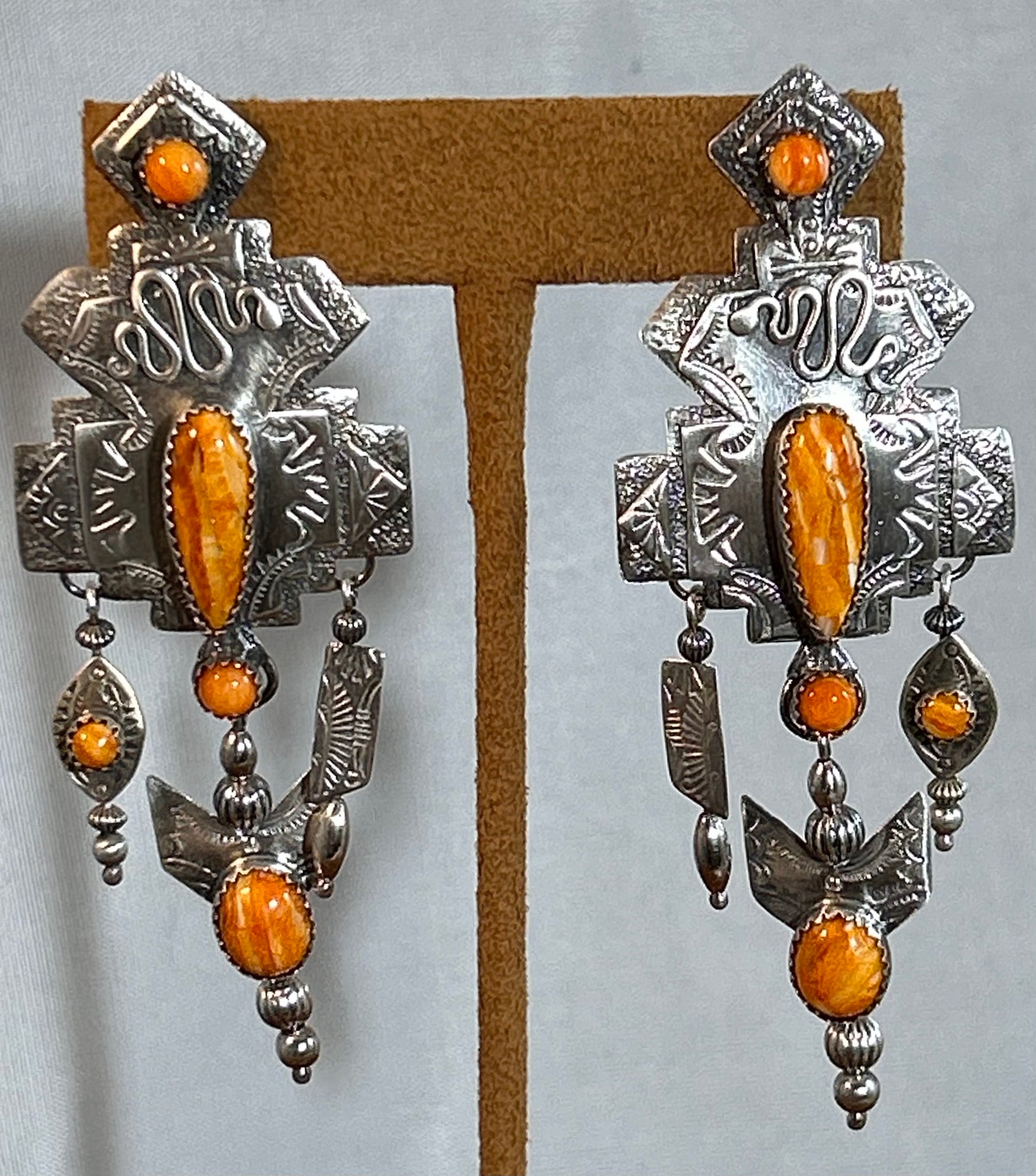 Spiny Oyster Sterling Silver Earrings by Teresa Archibeque