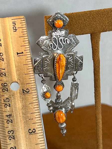 Spiny Oyster Sterling Silver Earrings by Teresa Archibeque