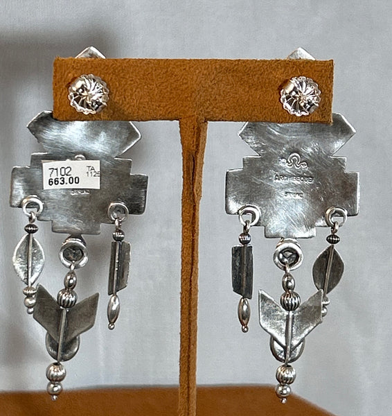 Spiny Oyster Sterling Silver Earrings by Teresa Archibeque