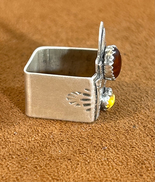 Square Carnelian Ring by Teresa Archibeque (Copy)